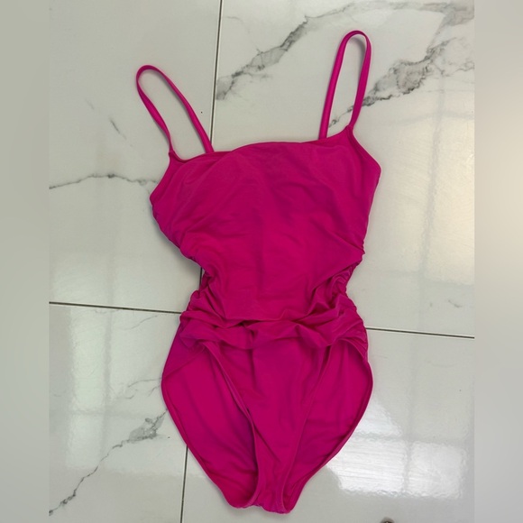 La Blanca Hot Pink Kids One Piece Swimsuit Size 10 - Picture 5 of 5